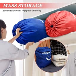 Grote Vouwbare Waszakken van 120 Liter voor Vuile Was, Duurzaam 420D Stof, Ideaal voor Thuis en Reizen, Oranje/Donkerblauw — thumbnail 2