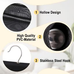 Opbergtas voor Wasknijpers - Zwart - 24 x 20 x 24 cm - Ademend Mesh met Haken - Voor Kleding en Ondergoed — thumbnail 4
