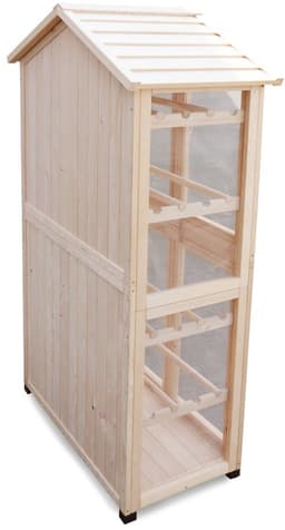 SnelShoppen - Droogkast voor Ham, Gedroogde Vruchten en Kruiden - Natuurlijke Hout - 86x50x165 cm - 8 Ronde Stangen - Insectenbestendig - Hoogteverste — thumbnail 3