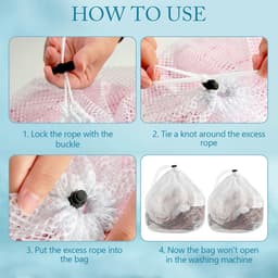 SnelShoppen - 2 Stuks Mesh Waszakken, Treksluiting Wasmachine Tas Net Waszakken voor Kleding Blouse Bh Sok (30x40 cm / 40x50 cm) — thumbnail 2