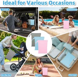 3-delige wetbagset, waszakken van 40 x 30 cm voor zwemkleding, waterdichte wetbag met ritssluiting, herbruikbare reiswetbag voor zwemkleding, strandhanddoeken (grijs, blauw, roze) — thumbnail 2