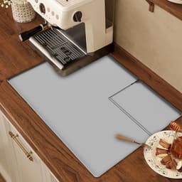 Droger Mat - Wasmachine Afdekplaat - Bescherming Keukenblad - Met Pluizenopvangopening - 66x46 cm - Grijs — thumbnail 3