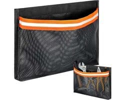 1 stuks opbergnettas, met reflecterende strepen, met zelfklevende achterkant, marine-opbergnettas, voor het opbergen van gereedschap in boot (oranje)