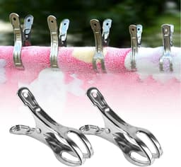 Dailygoods - 10 Stuks Roestvrijstalen Strandlakenclips voor Ligstoelen — thumbnail 2