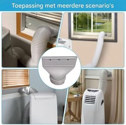 Flat Air Conditioning Slangadapter - Draagbare Airco Slangadapter - Afdichtingskit voor Venster- en Deurunit - Geschikt voor Drooginstallatie- en Aircoventilatiekanalen — thumbnail 4