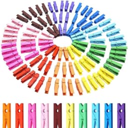 Dailygoods- Wasknijpers 100 Stuks - Kleine Houten Wasknijpers - Kleurrijke Mini-Klemmen - Voor Foto's/Ansichtkaarten - Decoratie/Huisdecoratie — thumbnail 1
