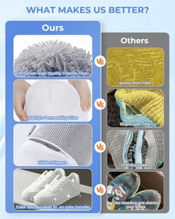 Dailygoods- Schoenreinigingszak 360° rondomreiniging - Waszak voor schoenen - Herbruikbare waszak - 3D-netweefsel - Chenille-vezels - Effectieve vlekverwijdering — thumbnail 2