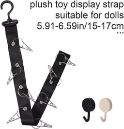 Dailygoods- Poppen Organizer 66 cm - Hangende Knuffeldierketting - 8 Metalen Clips - 2 Extra Haken - Stof/Plastic - Voor Organiseren Speelgoed - Knuffelorganizer — thumbnail 2