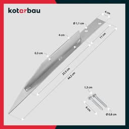 KOTARBAU® Set vom 4 Grondankers, Thermisch Verzinkt Staal, 44.5x4 cm, Zilver, Bodemankers, Grondankers voor Schommel, Paalhouder — thumbnail 3