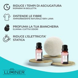 SnelShoppen - Wol ballen voor wasdroger, 6 stuks, kreukvrij en haarverwijderend, met etherische oliën en geurdispenser, ideaal voor fris gewassen wasg — thumbnail 2