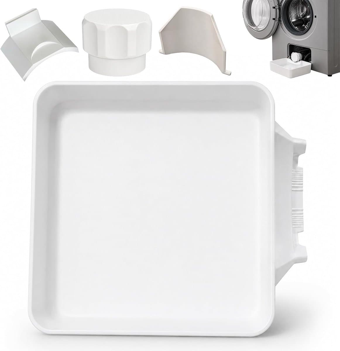 Universele Lekbak Wasmachine - Set van 4 - Opvangbak Tegen Lekkage - Afvoerbak voor Wasmachine en Vaatwasser - Eenvoudig te Installeren - Bescherm de Vloer - 18cm - SOLLBRY® — afbeelding 1