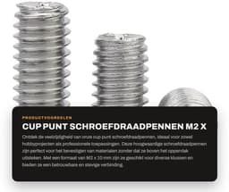 Madenschroeven M2 x 10 mm - Roestvrij Staal - 100 Stuks - Bevestigingselementen - Kruiskopschroeven - Hoogwaardige Kwaliteit - Schroefdraadpennen — thumbnail 1