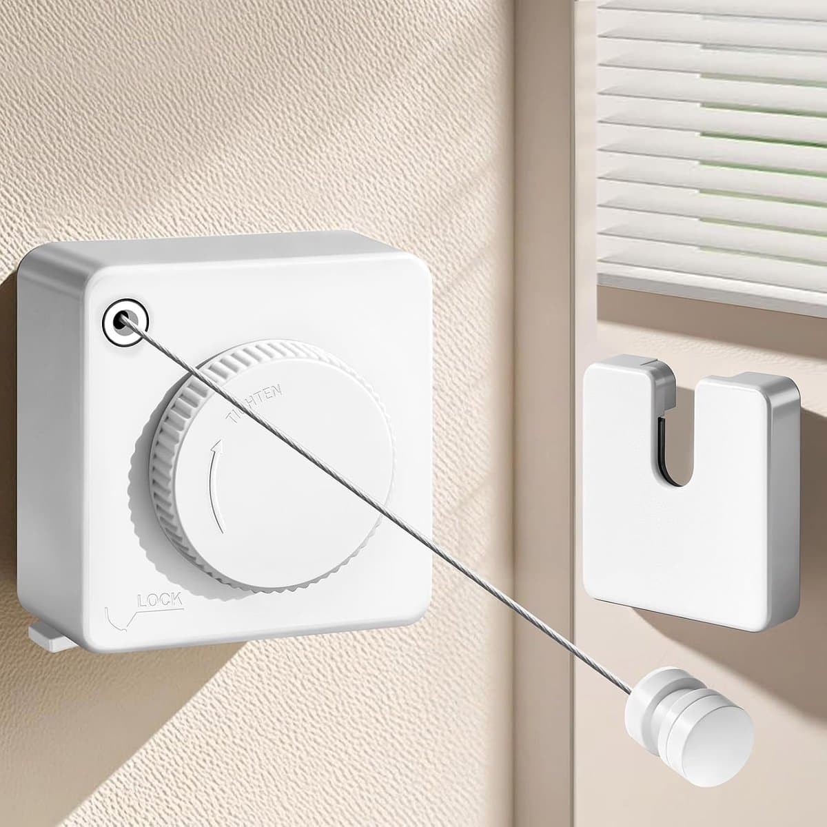 LIVEHITOP Clothesline Extendable, Wall Mounted Clothesline Retractable Non Sagging Stainless Steel 4.6m Adjustable - ShopVlot — afbeelding 1
