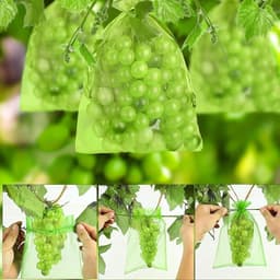 Fruitnettenzakken - Beschermzakken - Fruit beschermen - Met trekkoord - 100 stuks - Groen — thumbnail 5