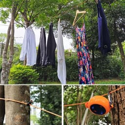 Intrekbare Waslijn - Reiswaslijn Touw - Kleding Drogen - Met 20 Knijpers - 10 Meter Lang - Oranje — thumbnail 4