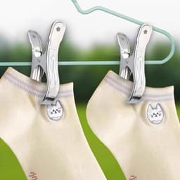 Set van 6 RVS Wasknijpers van 12 cm voor Handdoeken, Strandlakens en Voedselverpakking, Duurzaam en Roestvrij — thumbnail 3
