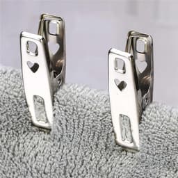 Wasknijpers RVS - Kledingklemmen Clips - Kleding Drogen - Antislip Textuur - 10 stuks - Zilverkleurig — thumbnail 3