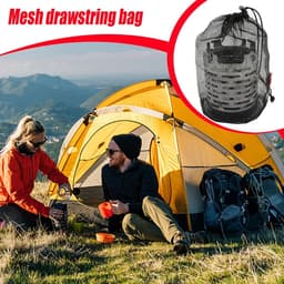 Geventileerde Waszak - Mesh Opbergtas - Kleding Opbergen - Maximale Luchtstroom - 22 x 25 cm - Zwart — thumbnail 4