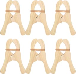 Houten Wasknijpers - Kledingknijpers Natuurlijk - Organiseren Knutselen - Robuust Splintervrij - 6 stuks - Natuurlijk Hout — thumbnail 1