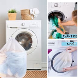 Wasnetten voor Wasmachine, 60 x 80 cm Wasnet met Trekkoord Dunne Herbruikbaar Mesh Waszakken Waszak Wasmachine voor Blouse Ondergoed Jas Broek (L+L) — thumbnail 3