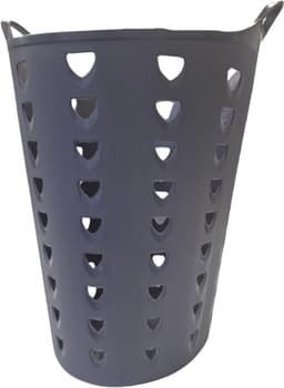 Excellent Houseware Flexibele wasmand - 2x - antraciet - 60 liter - kunststof - 47 x 50 cm — thumbnail 4