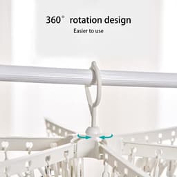 Dailygoods- Droogrek 365° draaibaar - Sokkenstandaard met 36 clips - Opvouwbaar - Multidirectionele sokkendroger - Ideaal voor ondergoed - Vrije luchtcirculatie - Sokkenrek — thumbnail 2