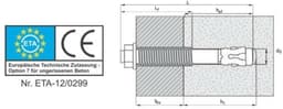 Boutenankers - Betonankers Keilbouten - Zware Lasten Bevestigen - ETA Gecertificeerd - 8 x 80 mm 100 stuks - Verzinkt — thumbnail 2