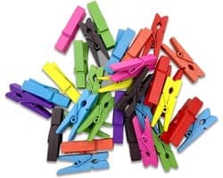 Mini Wasknijpers - Houten Clips - Knutselen en Decoratie - Duurzaam Hout - 100 Stuks - Natuurlijk