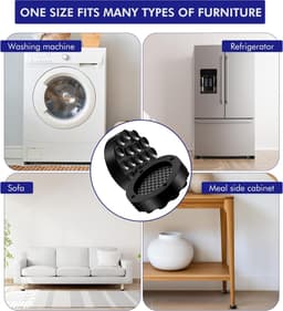 Anti-vibratie pads - Apparaat onderzetters - Stille werking apparaten - Sterke zuignappen - 4 stuks - Zwart — thumbnail 3