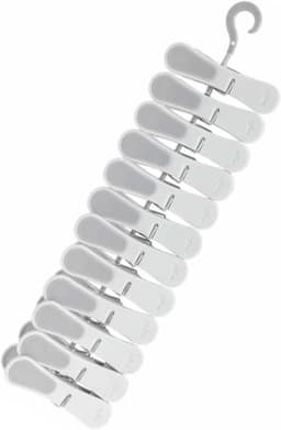Wasknijpers - Kledingklemmen - Kleding Ophangen - Gevoerde Klemmen - Pak 12 stuks - Grijs — thumbnail 1
