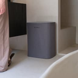 Jubbly® - Wasmand - Wassorteerder - Wasmand met Deksel - Wasmand 2 vakken - Wasmand opvouwbaar - Wasbox - 50 Liter - Grijs - The Splitsmart — thumbnail 4