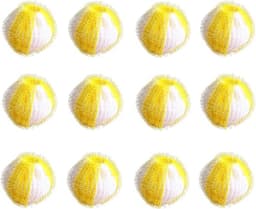 SnelShoppen - 12 stuks herbruikbare anti-haarballen voor wasmachine, geel en wit, haarvanger, wasbal, pluisjesvanger, milieuvriendelijk, effectief des — thumbnail 1