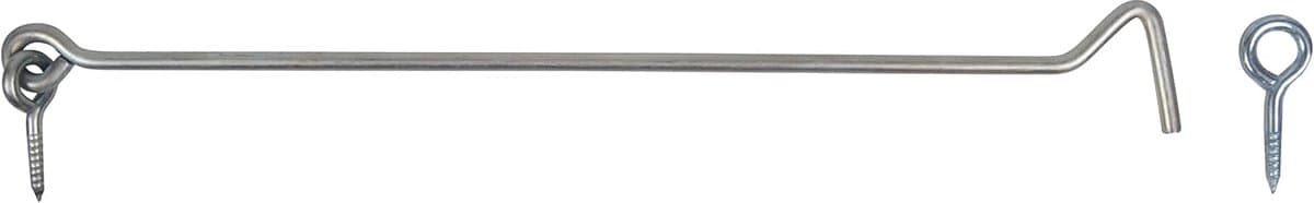 SnelShoppen - Stormhaak 300mm met Hoekplaten en Oogjes, Gegalvaniseerd Staal, Ø 5mm, Perfect voor Tuin en Camping — afbeelding 1