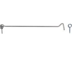 SnelShoppen - Stormhaak 300mm met Hoekplaten en Oogjes, Gegalvaniseerd Staal, Ø 5mm, Perfect voor Tuin en Camping