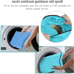 Waszak voor huisdieren met rits, voorkomt blokkering van de wasmachine, ideaal voor honden en katten, beschermt kleding en speelgoed — thumbnail 2