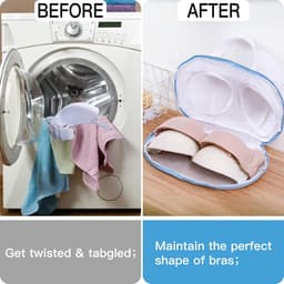 4 Stuks Bh Waszakken - 19x35cm - Bh Wasnetje Voor Wasgoed - Anti-Vervorming – BH Waszakje - waszak - Wasbol - Waszakje Lingerie - Premium Lingerie Waszakje – Waszakken – Kledingzakjes – Was Zakjes - Herbruikbare – Wasmachine Zakjes - blauw — thumbnail 2
