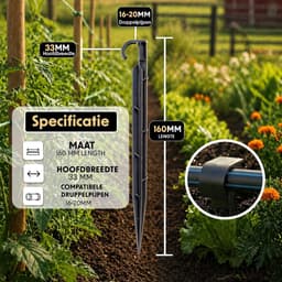 SnelShoppen - Pack van 50 Grondankers voor Druppeltubes 16-20 mm - Slangbevestiging en Pijpenbevestiging - Grondspijkers voor Druppelirrigatie - Ideaa — thumbnail 5
