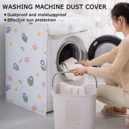 IBBO® - Wasmachine hoes - Wasmachine hoover - Wasmachine beschermer - Wasmachine overtrek - Waterdichte bescherming - Wasdroger beschermhoes - Hoes Cactus -Tot 9 Kg — thumbnail 5