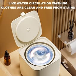 7 Liter Grote Capaciteit Draagbare Wasmachine met Centrifuge LCD-aanraakscherm Automatisch Geïntegreerde Bediening voor (Beige) — thumbnail 2