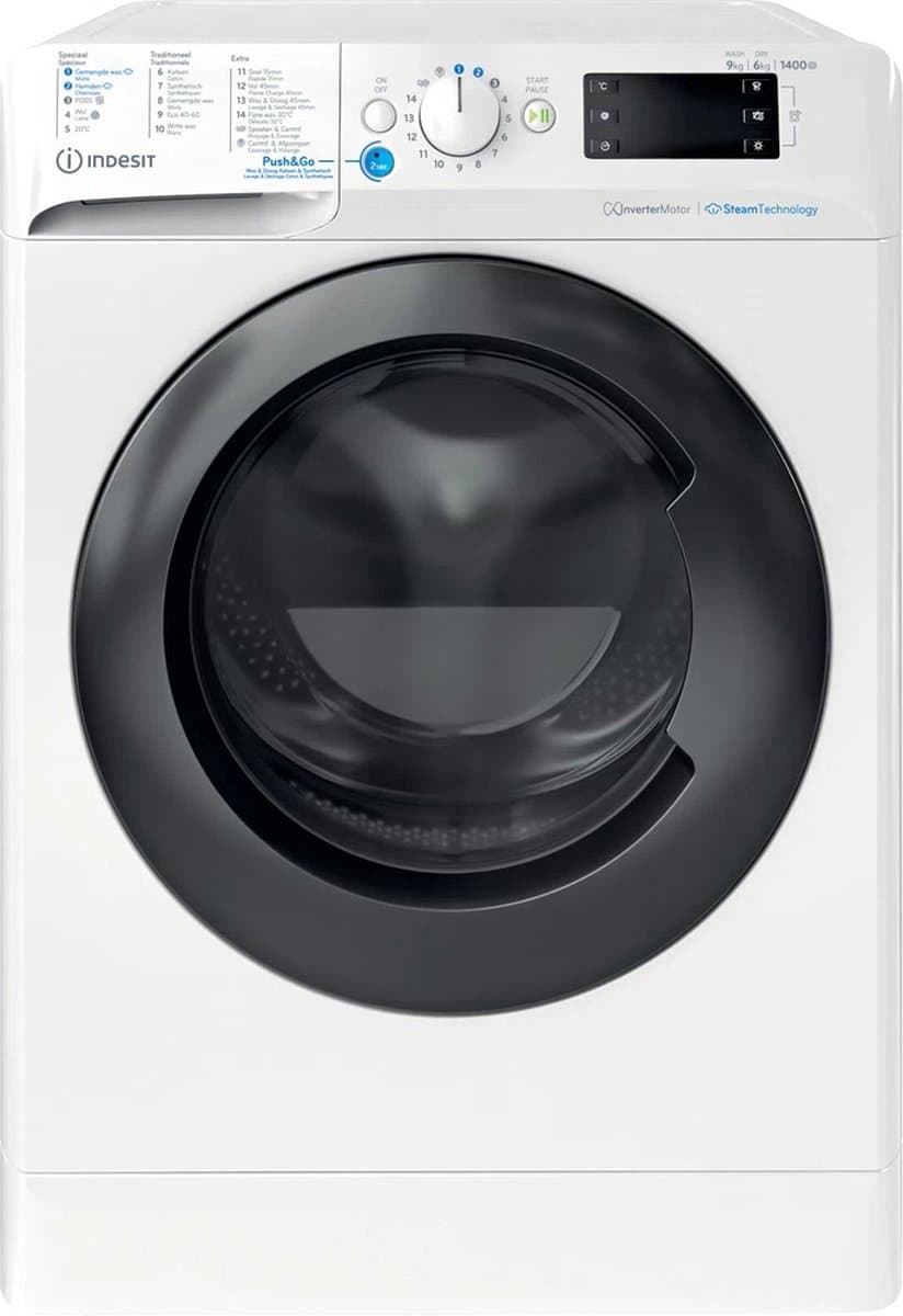 Indesit BDE96435EWKVBE Was-droogcombinatie - 9kg wassen - 6kg drogen - Energieklasse D - Wit — afbeelding 1
