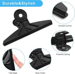 Extra Grote Bulldog Clips Zwart, 2 PCS 20cm RVS Huge XL Bull Paper Clip Clamps (7 7/8 inch) — thumbnail 4