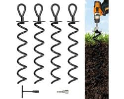 Grondanker trampoline 4 stuks - bevestiging draaihulp adapter - trampoline-anker partytent - schommel paviljoen - tuinhuis tent - luifels dekzeilen — afbeelding 1