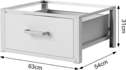 Equivera Wasmachine Verhoger - Wasmachine Verhoger Met Lade - Wasmachine Sokkel - Wasmachine Opbouwmeubel - Wasmachine Kast - Wasmachine Ombouw - Wasmachine Meubel — thumbnail 1