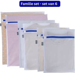 Wowup Waszak | Laundry bag | Set van 6 waszakken met rits | Familie Set | Blauwe rits | Transparant | Wasnet | Waszakjes | Vakantie als kledingsorteerder | Groot formaat | Laken/schoenen/bh/ondergoed/kleding — thumbnail 3