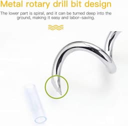 Hond Stake Tie Out Kabel - 76 cm - Anti-Roest Reflecterende Staking voor Middelgrote en Grote Honden tot 125 kg - Hondenkabelloper voor Tuin en Camping — thumbnail 3