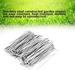 100 Stks Garden Beveiliging Pegs - U-Shaped Multipurpose Tuin Grond Pegs - Kunstgras Tuin Stapels Pins - Ideaal voor onkruid Stof Landschap Netting - Grond Vellen — thumbnail 3