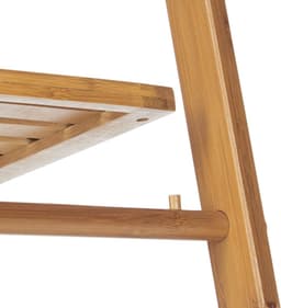 Inklapbaar bamboe handdoekrek badkamerrek - 3 planken 3 stangen 4 haakjes - HxBxD: 152x53x31 cm natuur Wasmachine rek — thumbnail 5