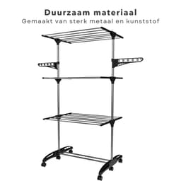 Droogrek Inklapbaar - Droogrek - Wasrek - Droogtoren - 17 Meter Drooglengte - Verrijdbaar - Metaal en Kunststof - Inclusief EBOOK — thumbnail 4