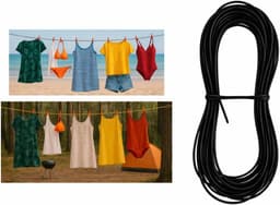 Kampeer Waslijn - Reis Waslijn - Buiten Droge Kleding - Extra Sterke Staalkern - 10 Meter - Zwart — thumbnail 1