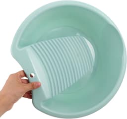 Draagbare Wasbak - Handwasbak Wasbord - Delicate Kleding Wassen - Geïntegreerde Wasplank - 37x34x13.5cm - Blauw — thumbnail 5